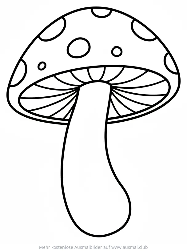 Pilz mit Punkten Ausmalbild