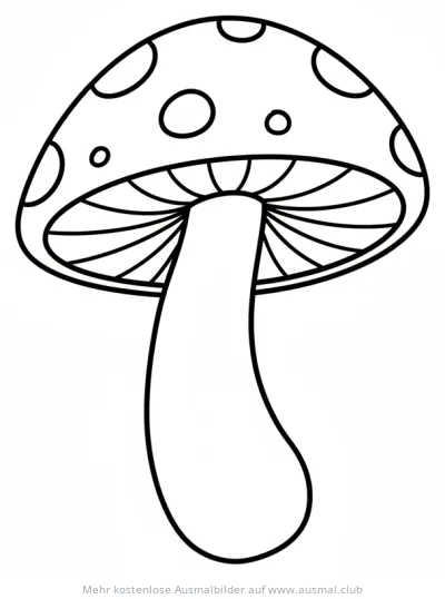 Pilz mit Punkten Ausmalbild