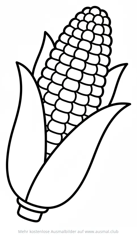 Maiskolben Ausmalbild im Herbst