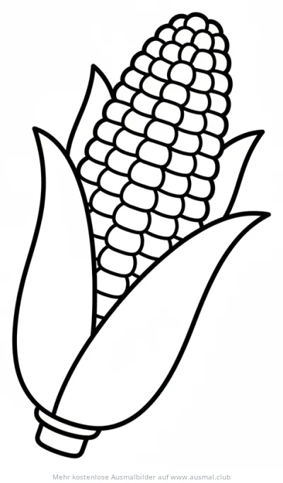 Maiskolben Ausmalbild im Herbst