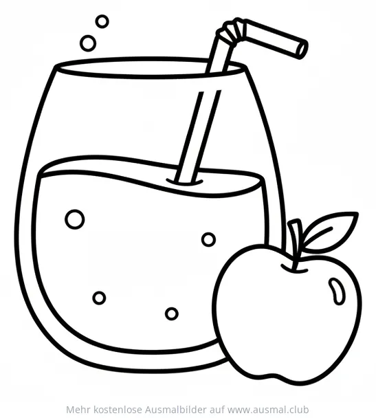 Apfelwein mit Apfel Ausmalbild