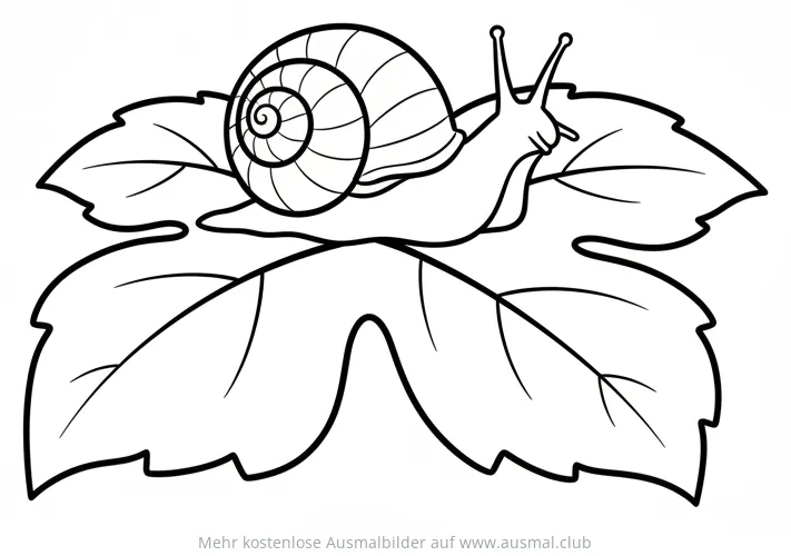 Schnecke auf Blatt Ausmalbild