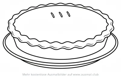 Apfelkuchen Ausmalbild auf Teller