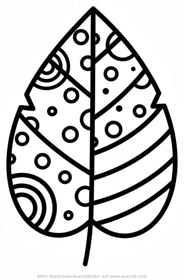 Blatt mit Mustern Ausmalbild