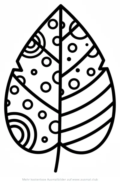 Blatt mit Mustern Ausmalbild
