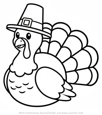 Pilger Truthahn Ausmalbild