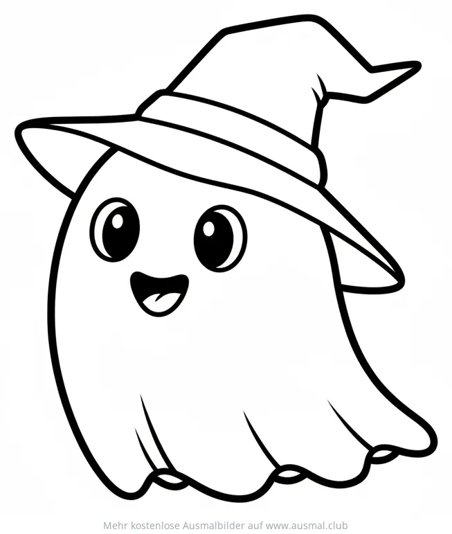 Geist mit Hexenhut Ausmalbild
