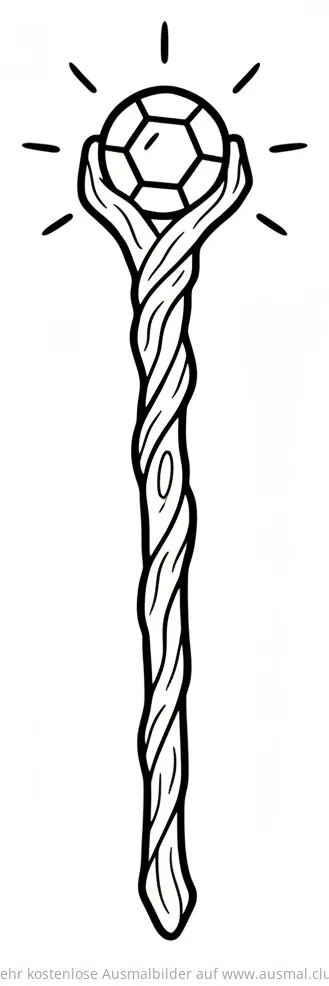 Zauberstab mit Edelstein Ausmalbild