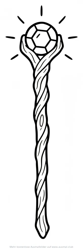 Zauberstab mit Edelstein Ausmalbild