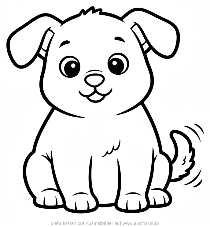 Sitzender Welpe Ausmalbild