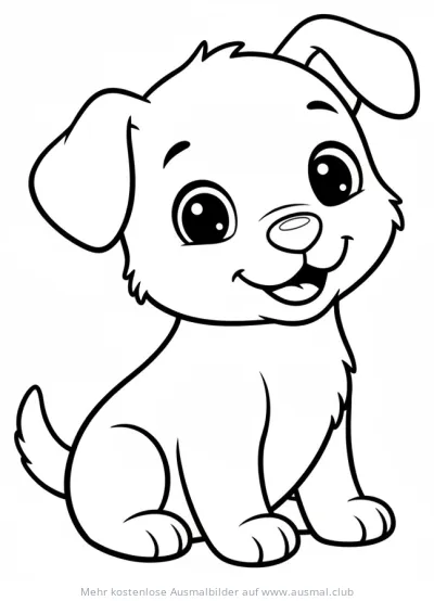 Sitzender Welpe Ausmalbild