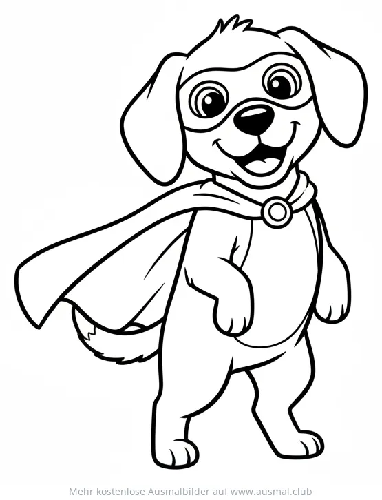 Superheld Hund Ausmalbild