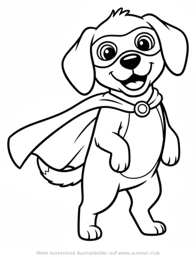 Superheld Hund Ausmalbild