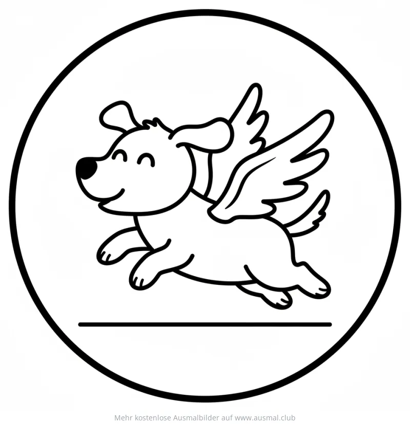 Hund mit Flügeln Ausmalbild