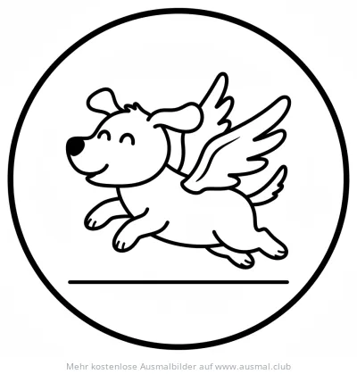 Hund mit Flügeln Ausmalbild