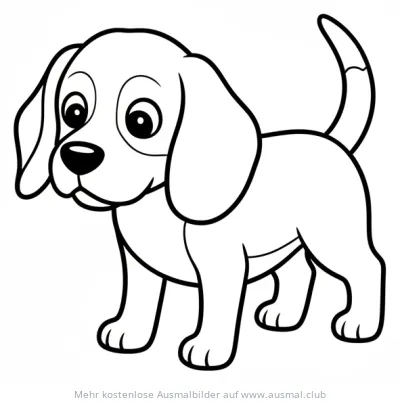 Niedlicher Beagle Ausmalbild