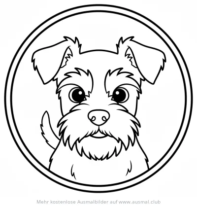 Affenpinscher Ausmalbild im Kreis