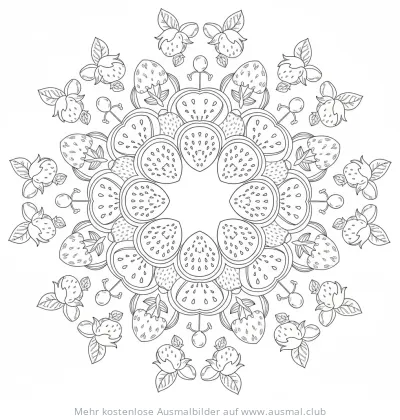Früchte Mandala Ausmalbild