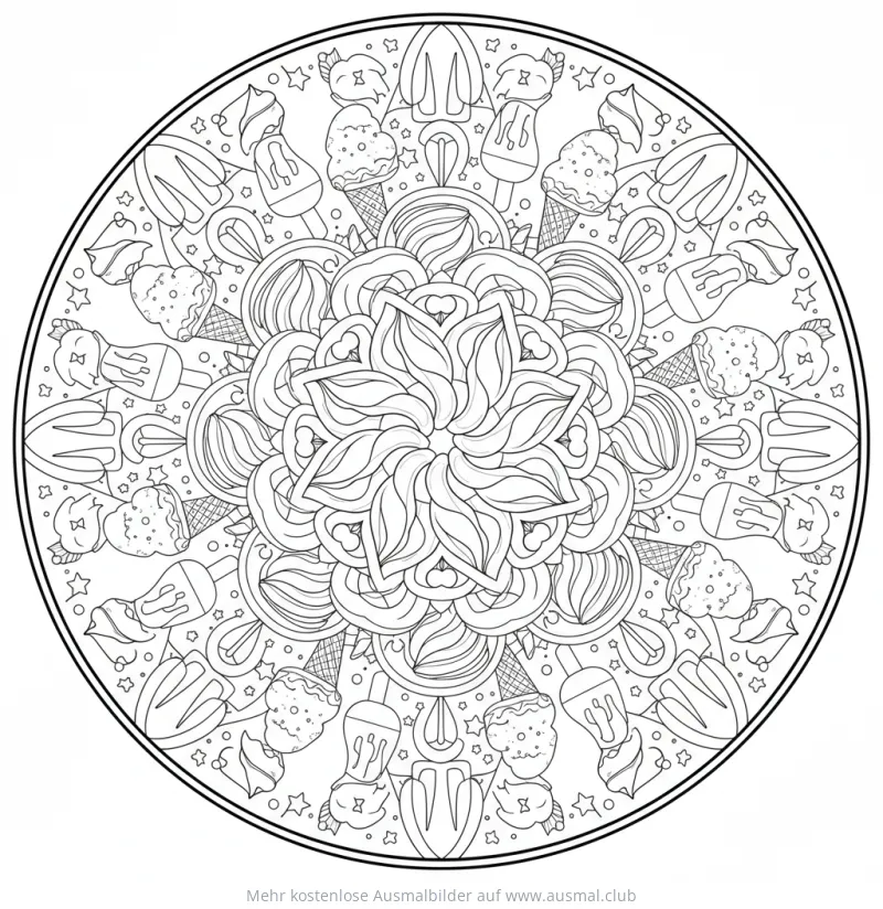 Eis Mandala Ausmalbild