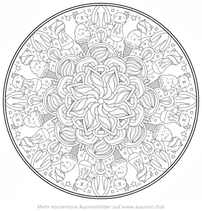 Eis Mandala Ausmalbild