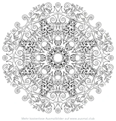 Schneewald Mandala Ausmalbild