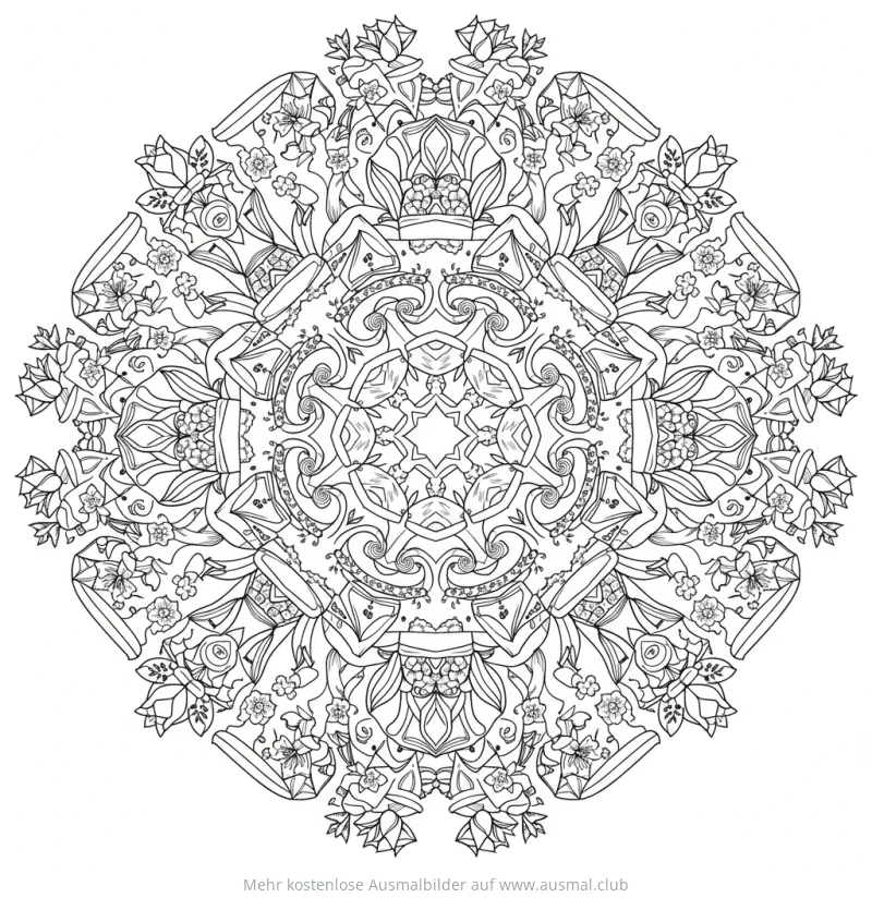 Gummistiefel Mandala Ausmalbild