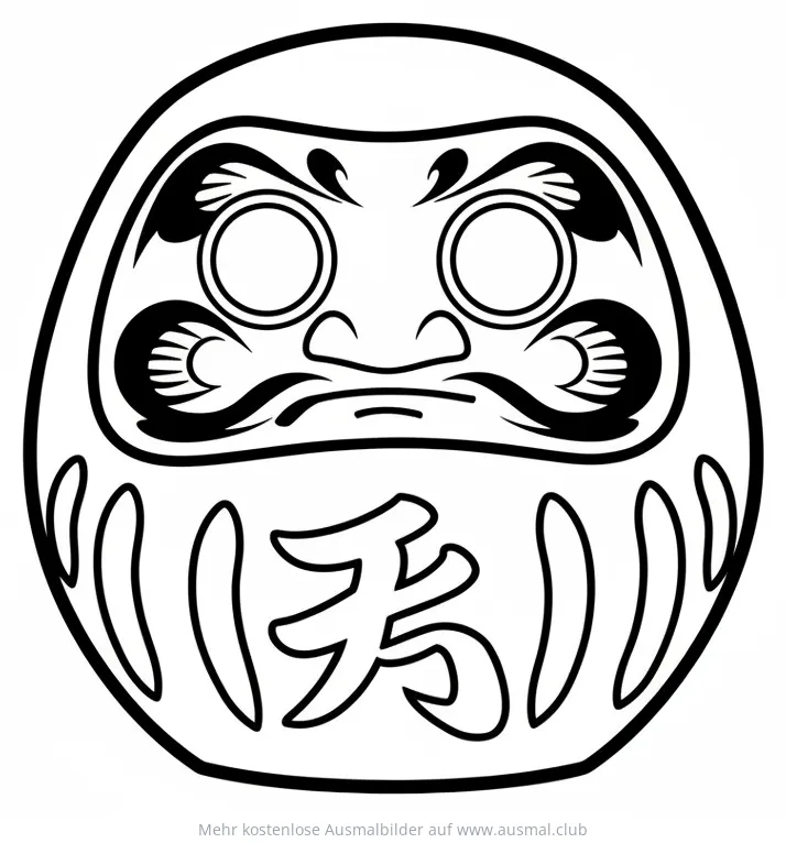 Daruma Ausmalbild mit Kanji-Zeichen