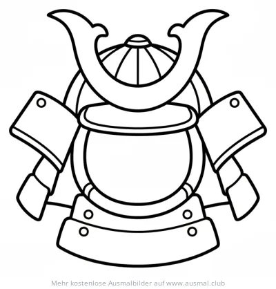 Samurai Helm Ausmalbild