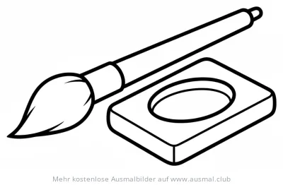 Pinsel und Tintenstein Ausmalbild für Kalligraphie
