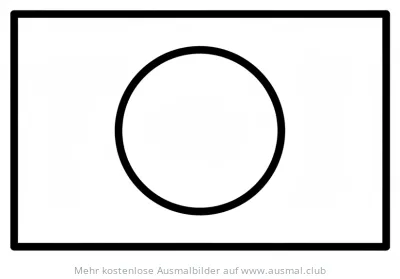 Japanische Flagge mit roter Sonne Ausmalbild