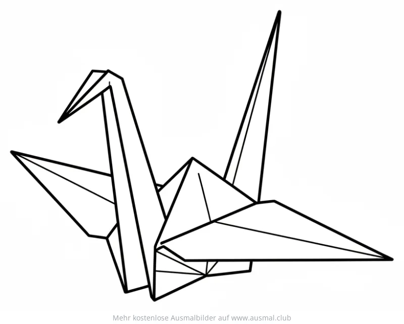 Origami Kranich Ausmalbild