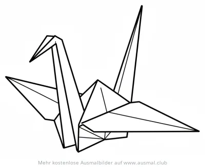 Origami Kranich Ausmalbild