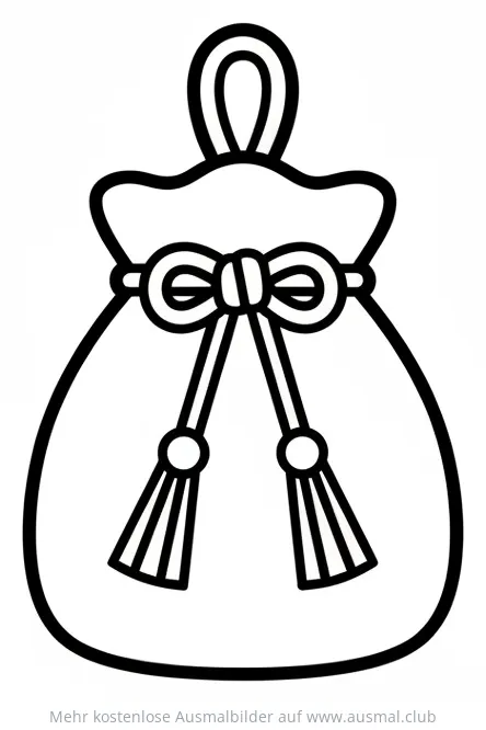 Omamori Ausmalbild, japanischer Glücksbringer
