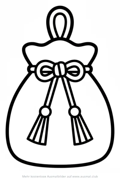 Omamori Ausmalbild, japanischer Glücksbringer