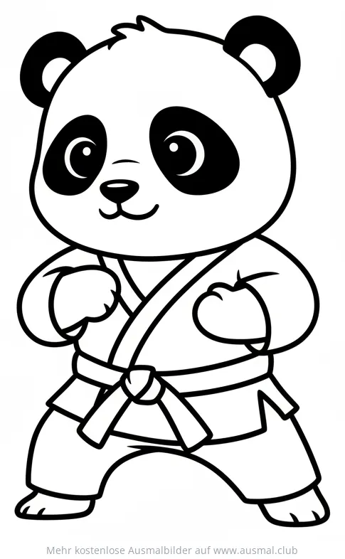 Karate Panda Ausmalbild