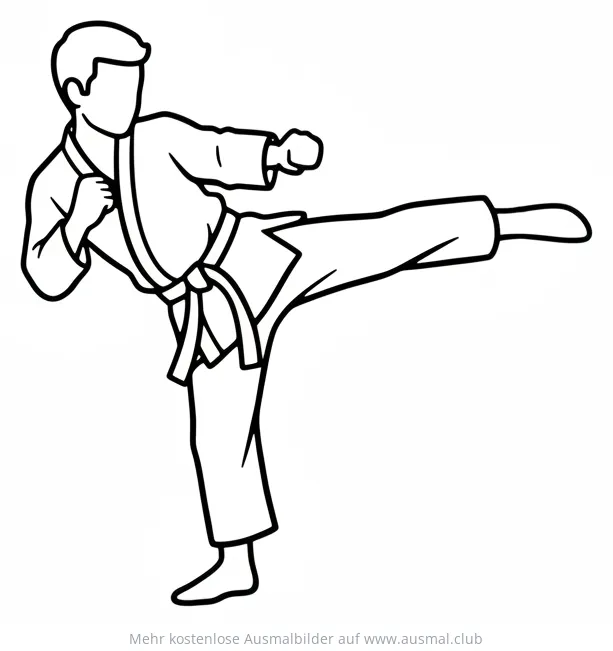 Karatekämpfer Silhouette Ausmalbild