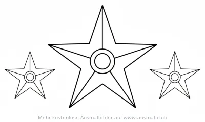 Shuriken Ausmalbild mit drei Wurfmessern