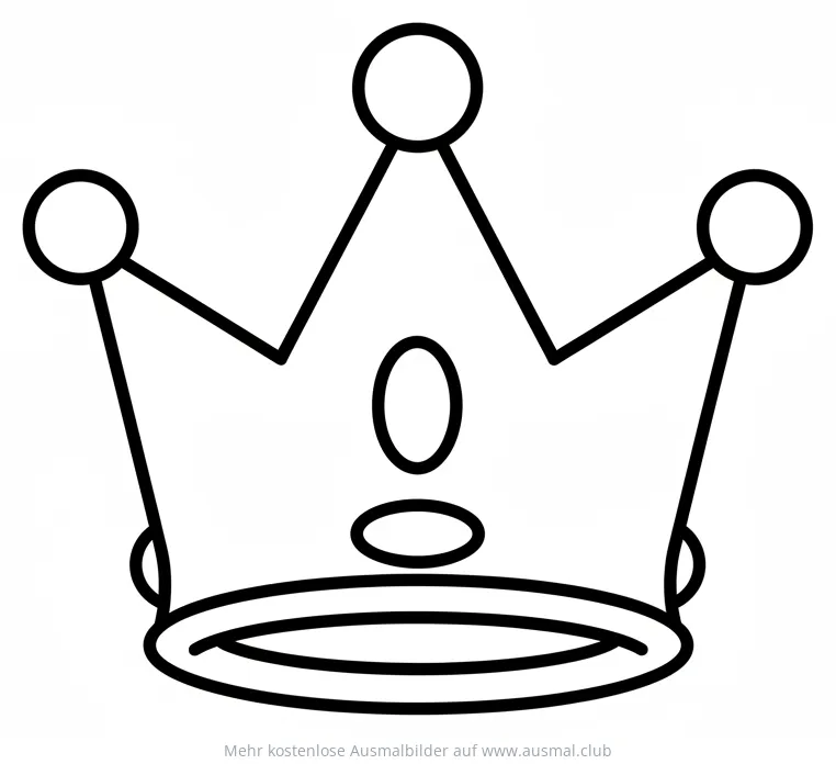 Krone Ausmalbild für Karneval und Fasching