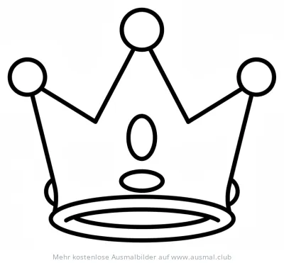 Krone Ausmalbild für Karneval und Fasching