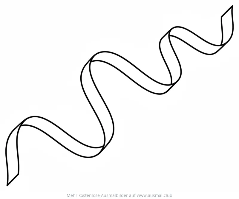 Luftschlange Ausmalbild für Karneval oder Fasching