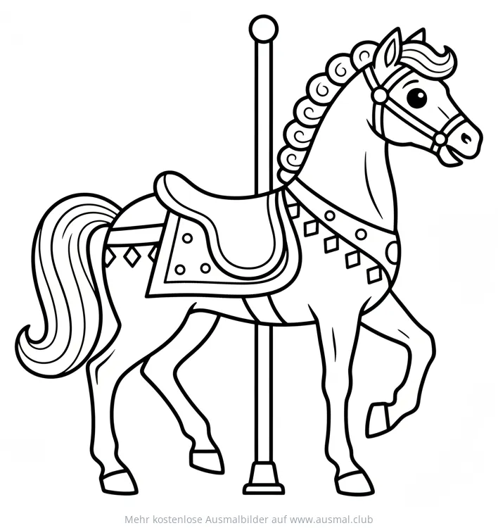 Karussellpferd Ausmalbild