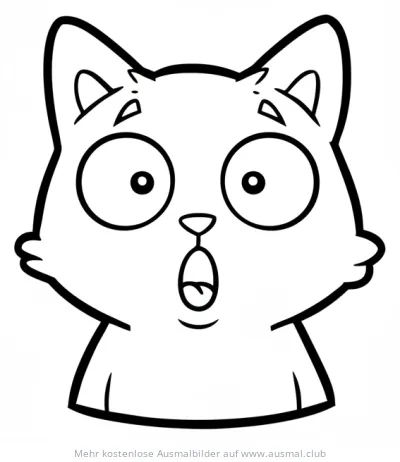 Überraschte Comic Katze Ausmalbild