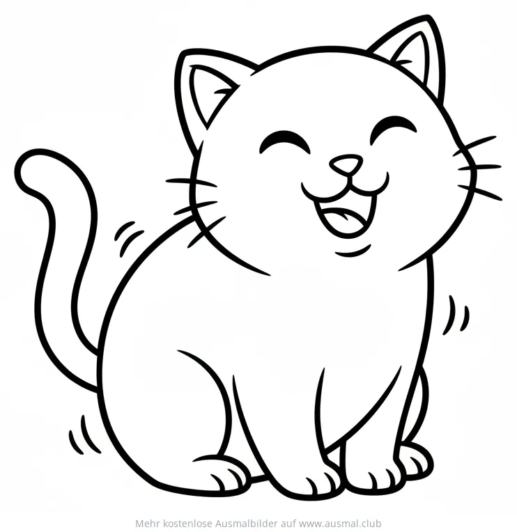 Schnurrende Katze Ausmalbild