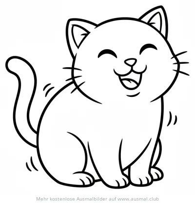 Schnurrende Katze Ausmalbild