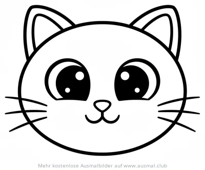 Katze Gesicht Cartoon Ausmalbild