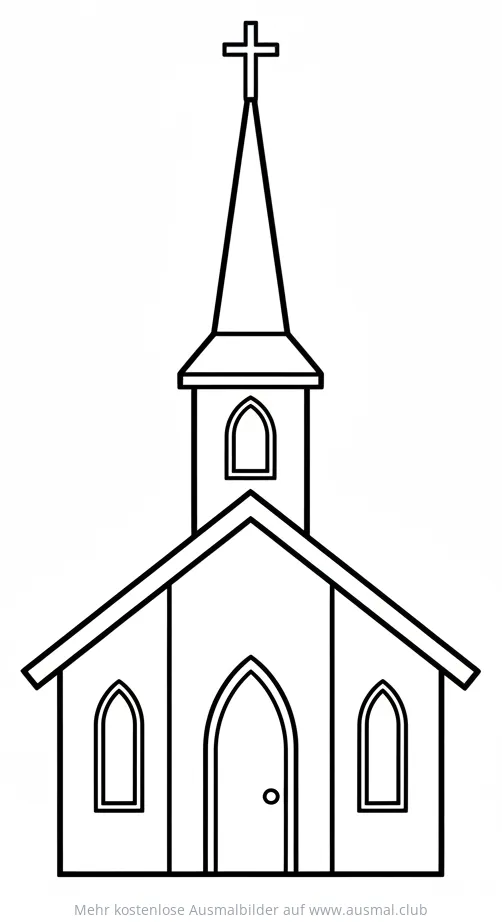 Einfache Kirche Ausmalbild