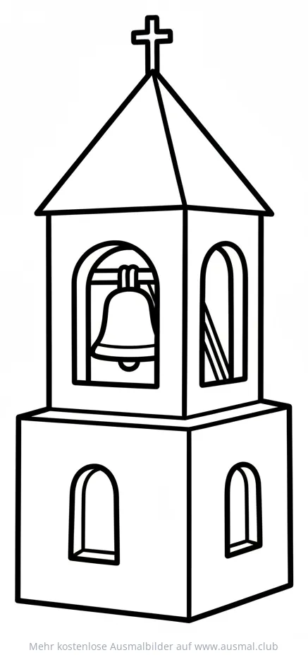 Glockenturm Ausmalbild einer Kirche