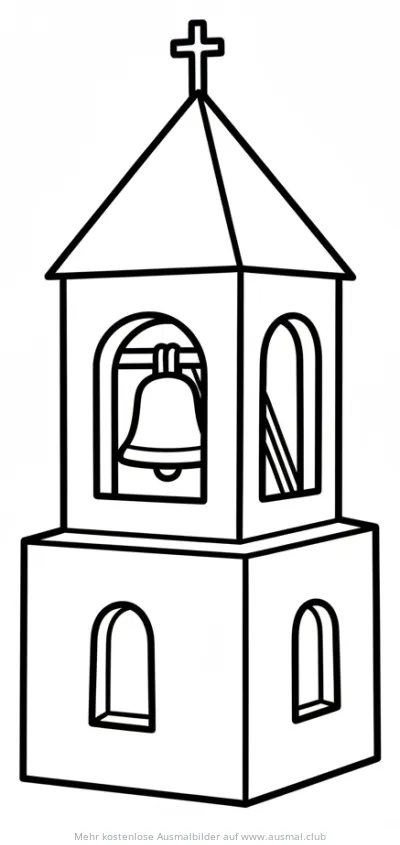 Glockenturm Ausmalbild einer Kirche