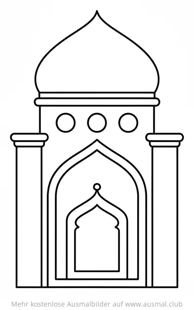 Mihrab Ausmalbild mit Kuppel und Säulen