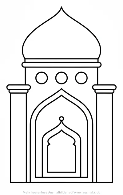 Mihrab Ausmalbild mit Kuppel und Säulen